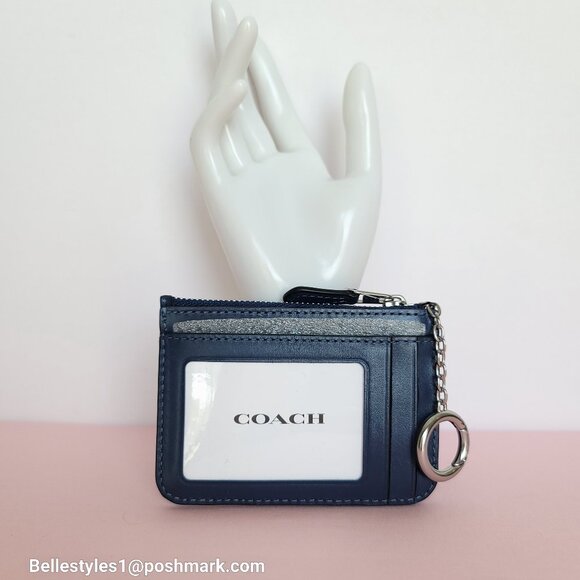 COACH Mini Skinny ID Card Case in Denim Signature- Deep Blue multi color⭐ - Picture 10 of 16